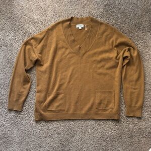 Cozy Brown V-Neck Sweater by Repeat